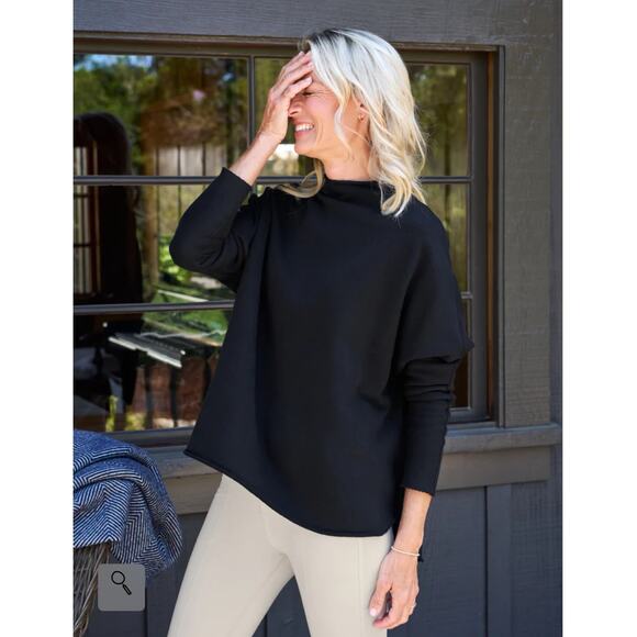 Frank & Elieen Women's Mock Neck Pullover Sweater Long Sleeve Black Size M NWOT - Picture 2 of 10